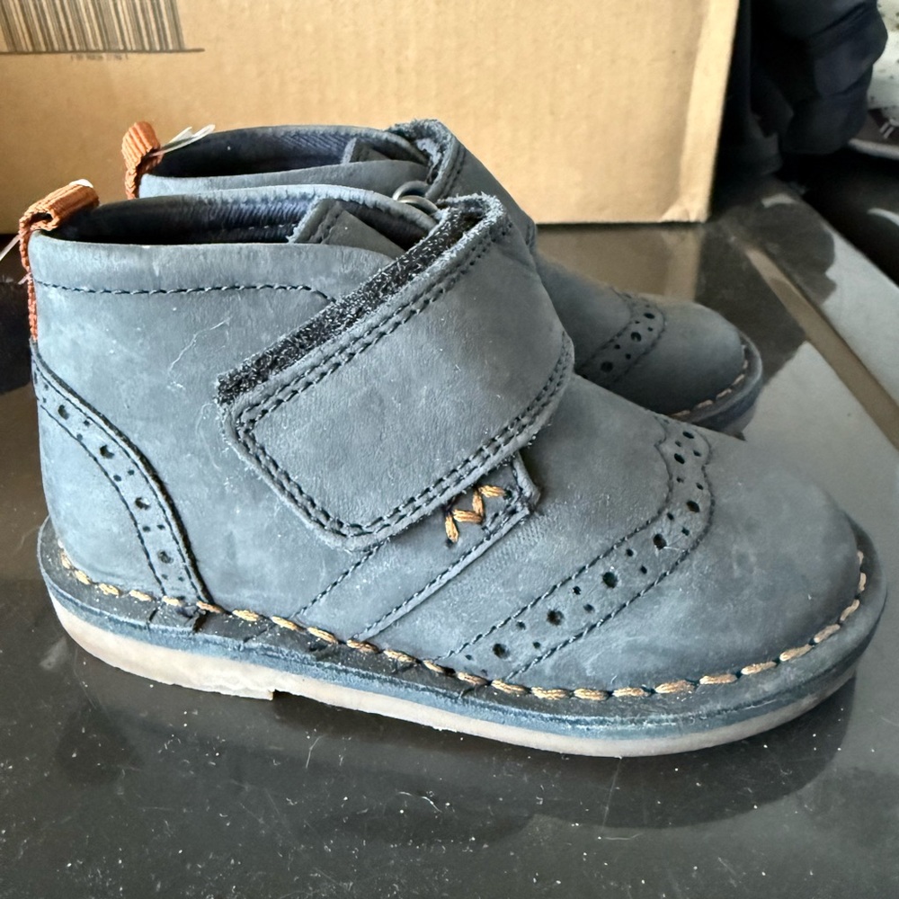 Next Kids Navy Leather Boots